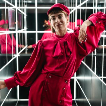 Pagin im Lift bei der Digital X im 25hours Hotel im Einsatz.